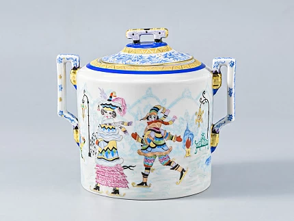 Сервиз чайный форма Гербовая рисунок Зимние забавы, 4 персон 11 предметов, арт. 81.14057.01.1