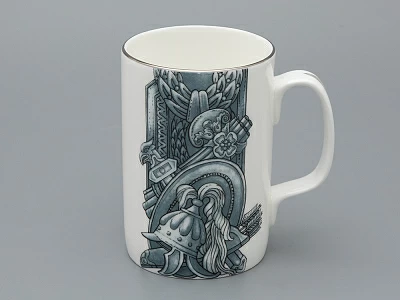 Подарочный набор Бокал с блюдцем и крышкой форма Топ рисунок Слава Веков платина, арт. 81.33063.00.1