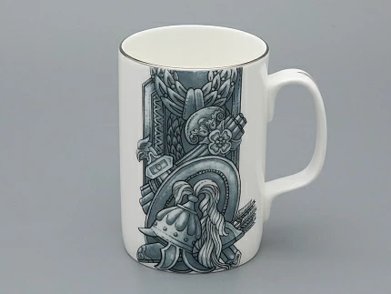 Подарочный набор Бокал с блюдцем и крышкой форма Топ рисунок Слава Веков платина, арт. 81.33063.00.1