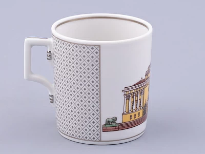 Чашка с блюдцем чайная, форма Гербовая, рисунок Серебряный город 1, арт. 81.32584.00.1 Чашка с блюдцем чайная, форма Гербовая, рисунок Серебряный город 1, арт. 81.32584.00.1