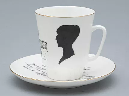 Чашка с блюдцем 165 мл форма Майская рисунок Русские писатели Ахматова, арт. 81.32129.00.1