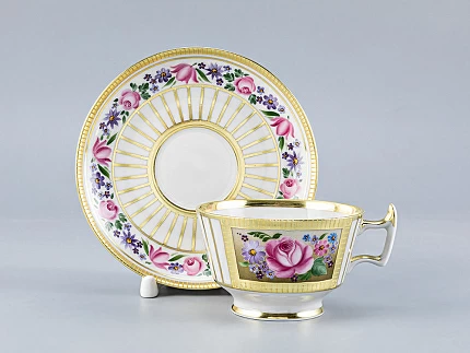 Чашка с блюдцем чайная 240 мл форма Александрия рисунок Воспоминание  арт. 81.17422.00.1 Чашка с блюдцем чайная 240 мл форма Александрия рисунок Воспоминание  арт. 81.17422.00.1