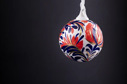 Елочная игрушка Шар, рисунок Аленький цветочек, арт 60.15215.00.1