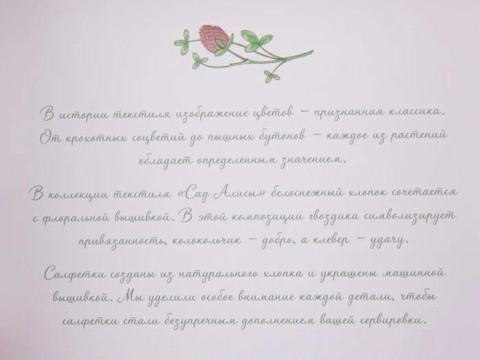 Набор салфеток 45х45 сервировочных с вышивкой Сад Алисы арт 41.00308.01, 