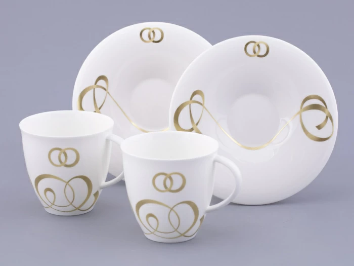 Чашка с блюдцем чайная форма Оливия рисунок Колечки, арт. 81.31427.00.1,  Чашка с блюдцем чайная форма Оливия рисунок Колечки, арт. 81.31427.00.1,