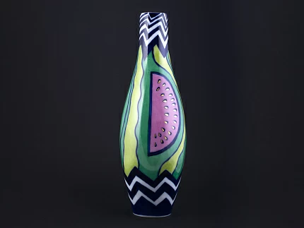 Ваза Арбузный зигзаг на форме Высокая арт 60.14698.00.1
