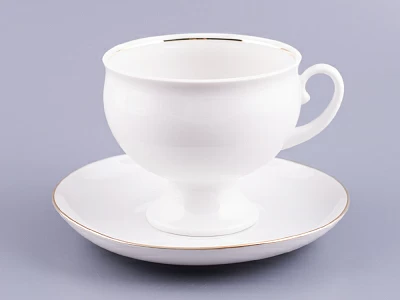 Чашка с блюдцем чайная 360 мл форма Классическая рисунок Золотой кантик арт. 81.15302.00.1