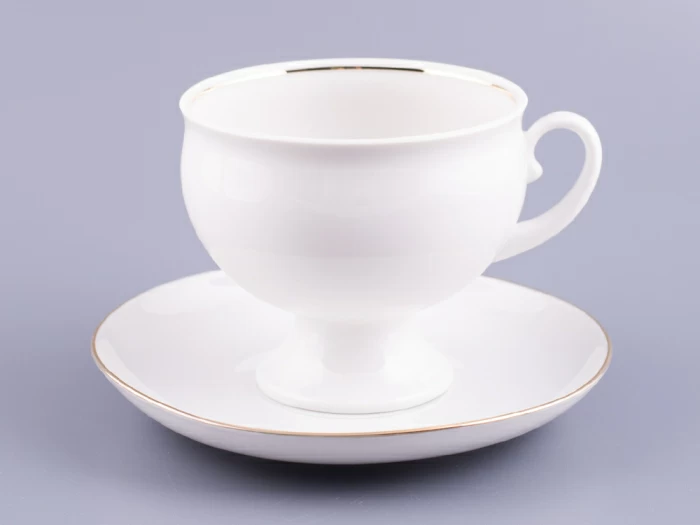 Чашка с блюдцем чайная 360 мл форма Классическая рисунок Золотой кантик арт. 81.15302.00.1, 