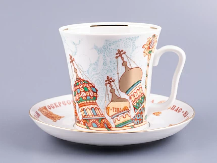 Бокал с блюдцем 360 мл форма Ленинградский рисунок Храм Спас-на-Крови арт. 81.15553.00.1