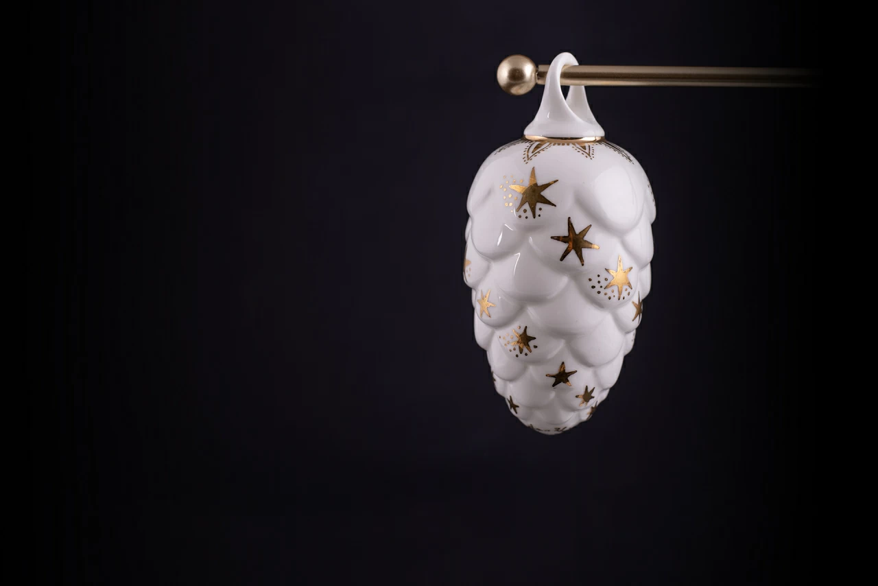 Елочная игрушка Шишка, рисунок Звездная, арт 60.21174.00.1, 