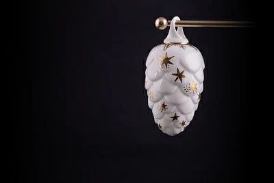 Елочная игрушка Шишка, рисунок Звездная, арт 60.21174.00.1