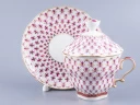 Чашка с блюдцем и крышкой форма Подарочная-2 рисунок Сетка-Блюз 2 арт. 81.26643.00.1, 