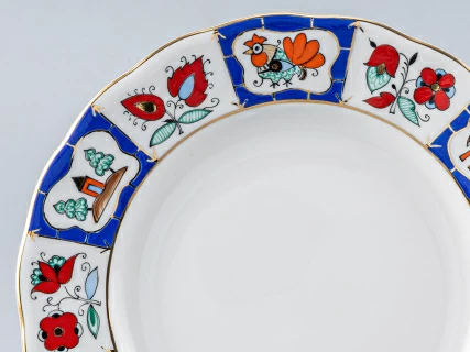 Тарелка мелкая 180 мм форма Тюльпан рисунок Русский лубок арт. 80.05286.00.1, 