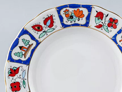 Тарелка мелкая 180 мм форма Тюльпан рисунок Русский лубок арт. 80.05286.00.1