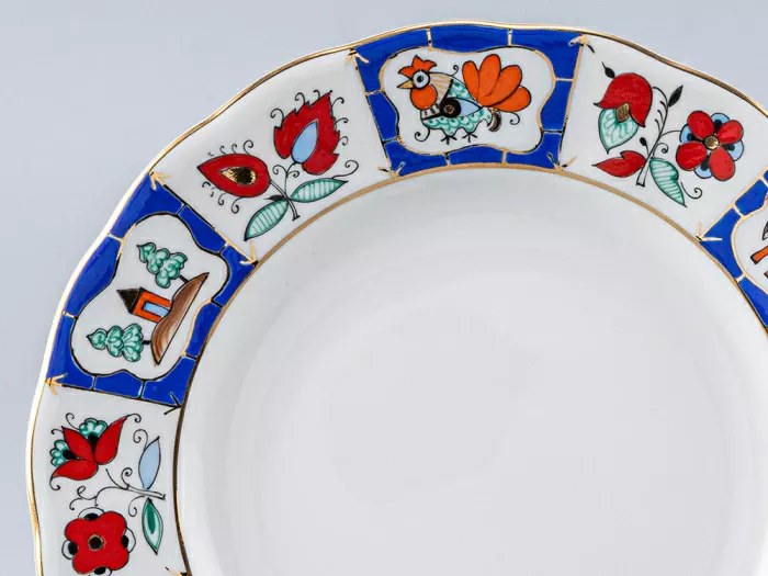 Тарелка мелкая 180 мм форма Тюльпан рисунок Русский лубок арт. 80.05286.00.1, 