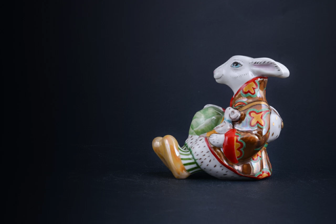 Скульптура Заяц с капустой, Зайчики. Капуста, арт 62.21239.00.1, 