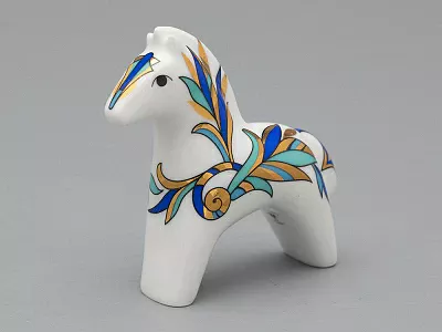 Скульптура форма Лошадь рисунок Синяя арт 82.04519.00.1