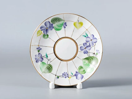 Чашка с блюдцем чайная 250 мл форма Тюльпан рисунок Лесная фиалка арт. 81.10119.00.1, 