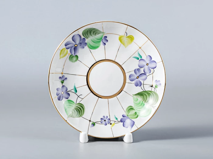 Чашка с блюдцем чайная 250 мл форма Тюльпан рисунок Лесная фиалка арт. 81.10119.00.1, 