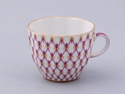 Чашка с блюдцем кофейная форма Тюльпан рисунок Сетка-Блюз 2 арт. 81.29586.00.1, 