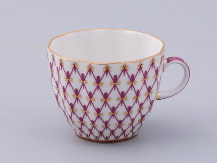 Чашка с блюдцем кофейная форма Тюльпан рисунок Сетка-Блюз 2 арт. 81.29586.00.1, 