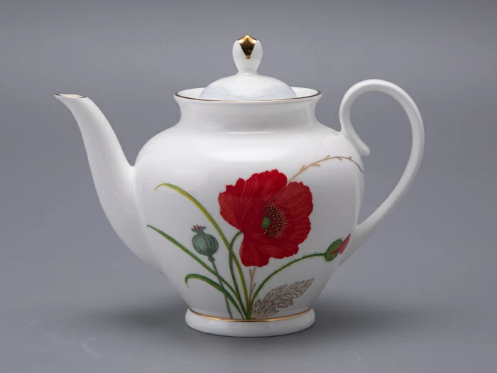 Сервиз чайный форма Весенняя 2 рисунок Маки на 6 персон 14 предметов, арт. 81.34140.00.1, 