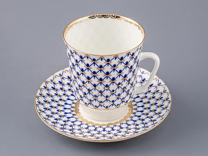 Чашка с блюдцем кофейная 165 мл форма Майская рисунок Кобальтовая сетка арт. 81.14574.00.1