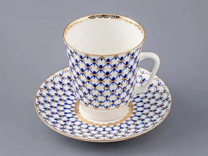 Чашка с блюдцем кофейная 165 мл форма Майская рисунок Кобальтовая сетка арт. 81.14574.00.1