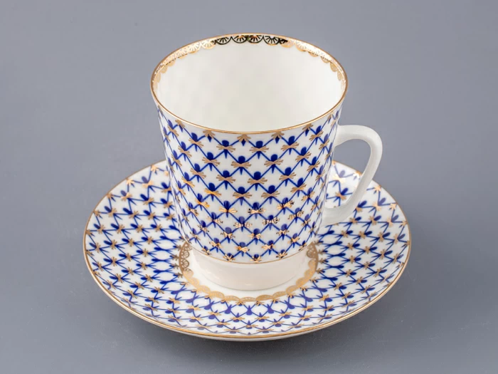 Чашка с блюдцем кофейная 165 мл форма Майская рисунок Кобальтовая сетка арт. 81.14574.00.1, 