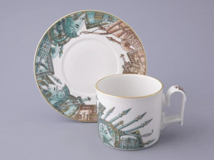 Чашка с блюдцем в подарочной упаковке, форма Охотничий, рисунок Триумф Штандарт Победы, арт. 81.32468.00.1, 