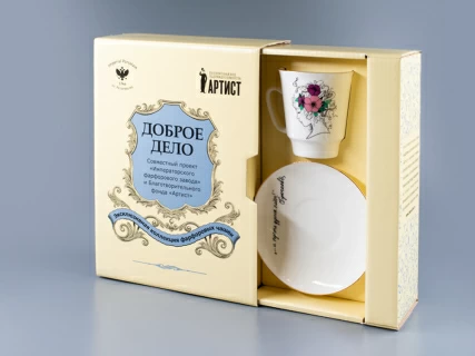 Чашка с блюдцем 165 мл, форма Майская, рисунок И пусть душа поет… , арт. 81.24578.00.1,  Чашка с блюдцем 165 мл, форма Майская, рисунок И пусть душа поет… , арт. 81.24578.00.1,