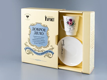 Чашка с блюдцем 165 мл, форма Майская, рисунок И пусть душа поет… , арт. 81.24578.00.1