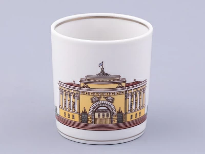 Чашка с блюдцем чайная, форма Гербовая, рисунок Серебряный город 1, арт. 81.32584.00.1 Чашка с блюдцем чайная, форма Гербовая, рисунок Серебряный город 1, арт. 81.32584.00.1