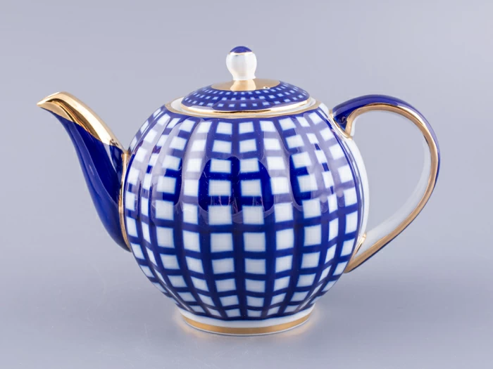 Чайник заварочный Тюльпан Кобальтовая клетка 600 мл арт. 80.03048.00.1, 