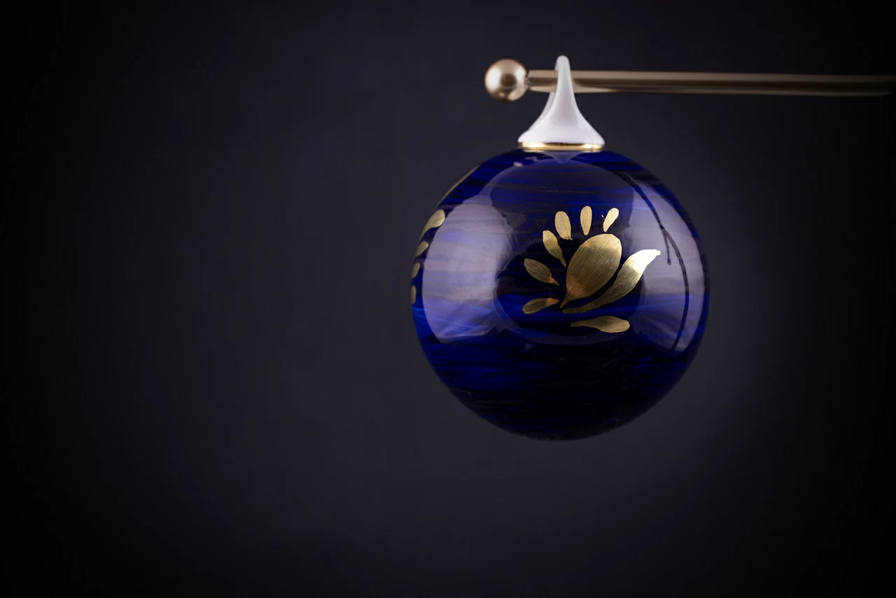 Елочная игрушка Шар, рисунок Синий бархат, арт 60.15221.00.1, 