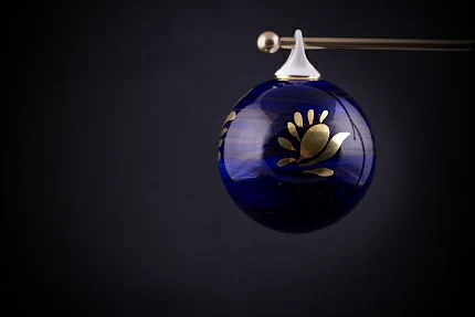 Елочная игрушка Шар, рисунок Синий бархат, арт 60.15221.00.1