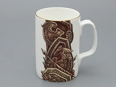 Подарочный набор Бокал с блюдцем и крышкой форма Топ рисунок Слава Веков бронза, арт. 81.33062.00.1