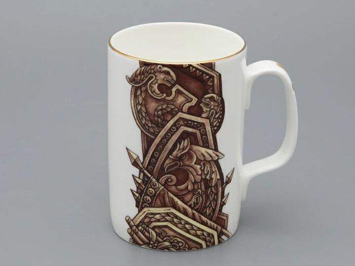 Подарочный набор Бокал с блюдцем и крышкой форма Топ рисунок Слава Веков бронза, арт. 81.33062.00.1, 