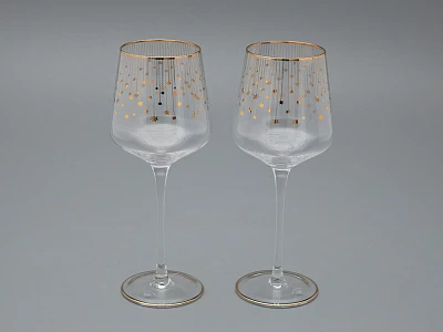 Набор из 2-х бокалов для вина 430 мл в подарочной упаковке, рисунок Азур золотой, арт 14.11447.07