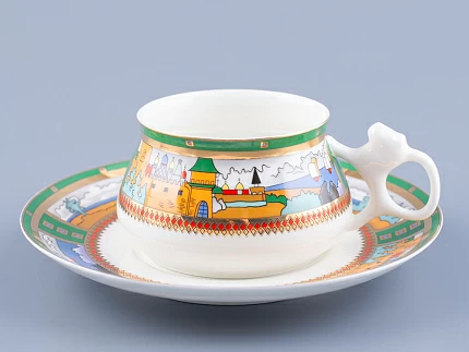 Чашка с блюдцем кофейная 180 мл форма Билибина Деревня на озере 180 мл арт. 81.15225.00.1