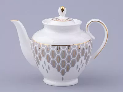 Сервиз чайный на 6 персон 14 предметов форма Весенняя 2 рисунок Саламандра Грей, арт. 81.31630.00.1