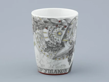 Бокал с блюдцем в подарочной упаковке, форма Гранд, рисунок Полководцы России Федор Ушаков, арт. 81.32433.00.1,  Бокал с блюдцем в подарочной упаковке, форма Гранд, рисунок Полководцы России Федор Ушаков, арт. 81.32433.00.1,
