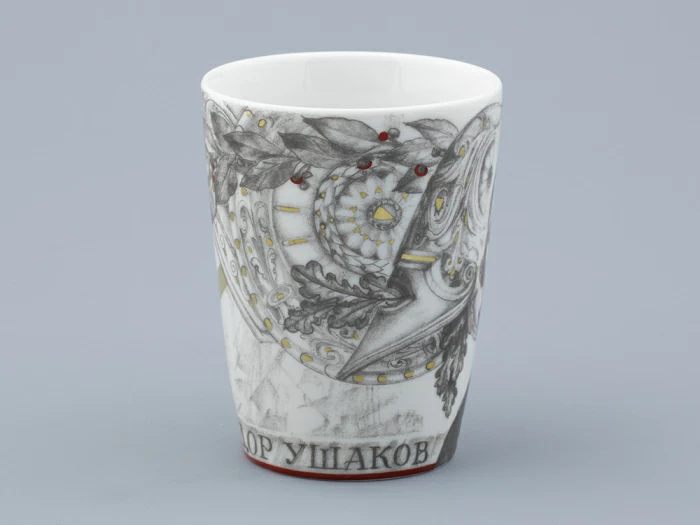 Бокал с блюдцем в подарочной упаковке, форма Гранд, рисунок Полководцы России Федор Ушаков, арт. 81.32433.00.1,  Бокал с блюдцем в подарочной упаковке, форма Гранд, рисунок Полководцы России Федор Ушаков, арт. 81.32433.00.1,