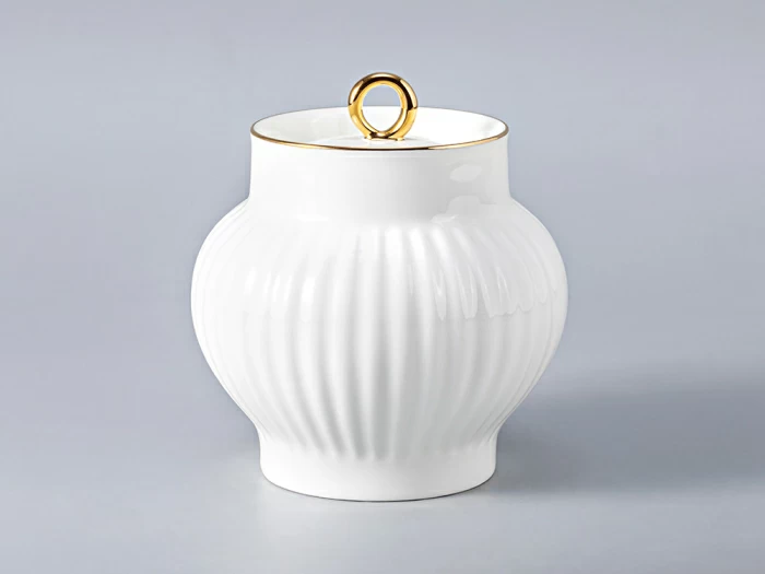 Сахарница форма Волна рисунок Золотой кантик, арт. 80.00748.00.1, 