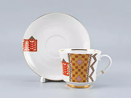 Чашка с блюдцем чайная 220 мл форма Банкетная рисунок Рушник арт. 81.28337.00.1