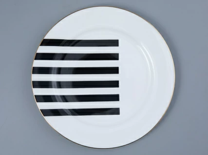 Тарелка плоская 200 мм форма Стандартная 2 рисунок Да и нет Черный арт. 80.45835.00.1, 