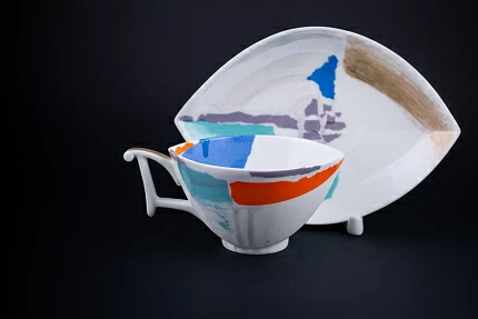 Чашка с блюдцем Белая ночь. Палитра, на форме Ковчег, арт. 61.21017.00.1