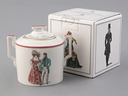 Подарочный набор сахарница форма Гербовая рисунок Modes de Paris (терракот) арт. 81.26408.00.1