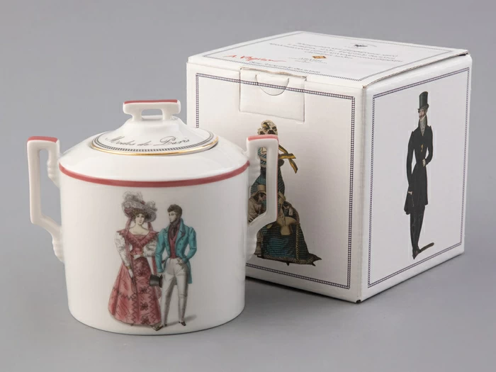 Подарочный набор сахарница форма Гербовая рисунок Modes de Paris (терракот) арт. 81.26408.00.1, 