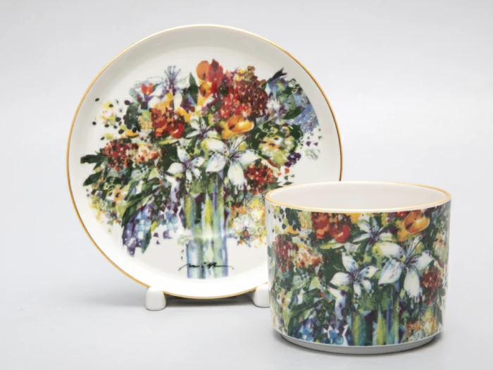 Чашка с блюдцем чайная форма Баланс рисунок Весенний букет/Spring Bouquet, арт. 81.29923.00.1, 